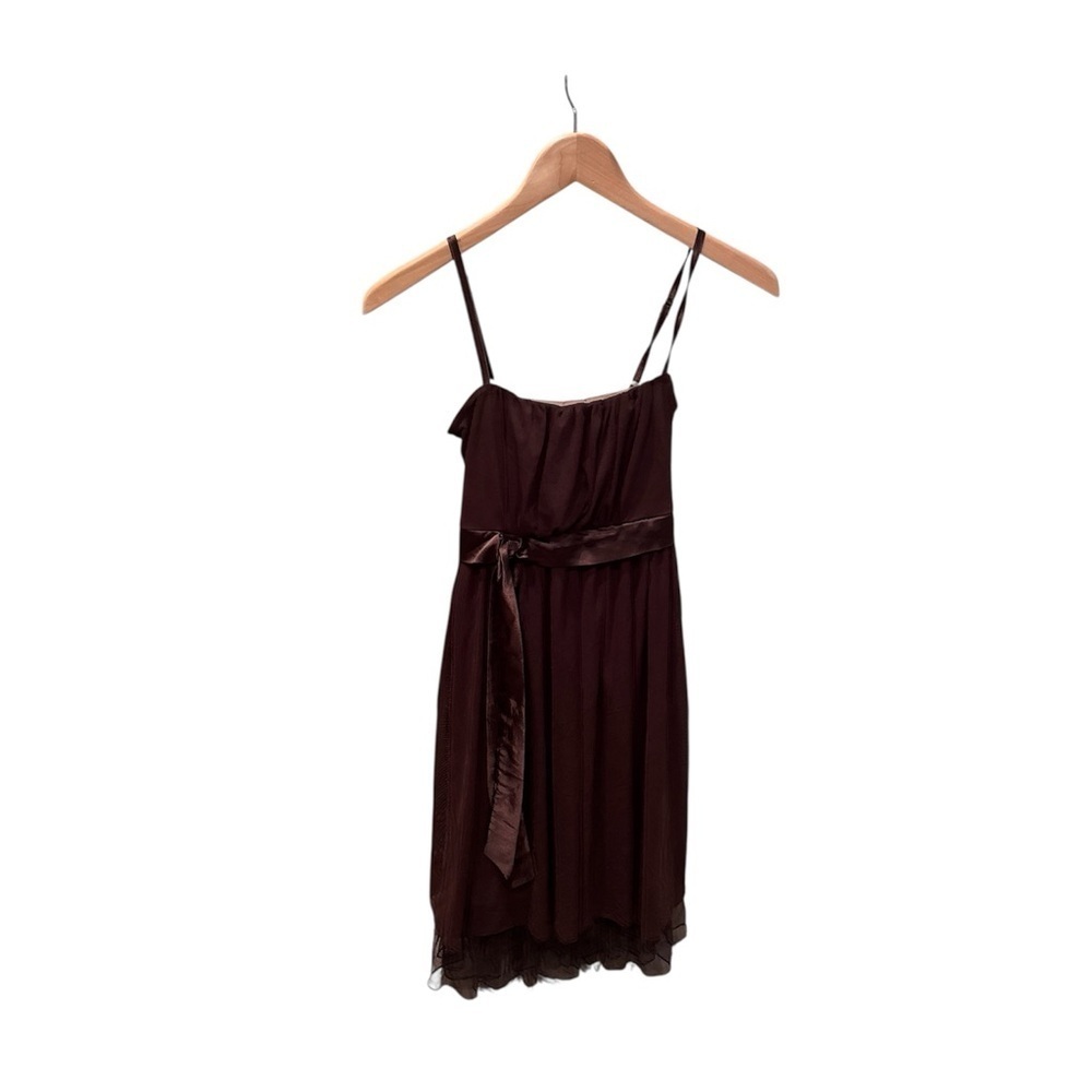 Elegant Brown Spaghetti Strap Dress for a young adult